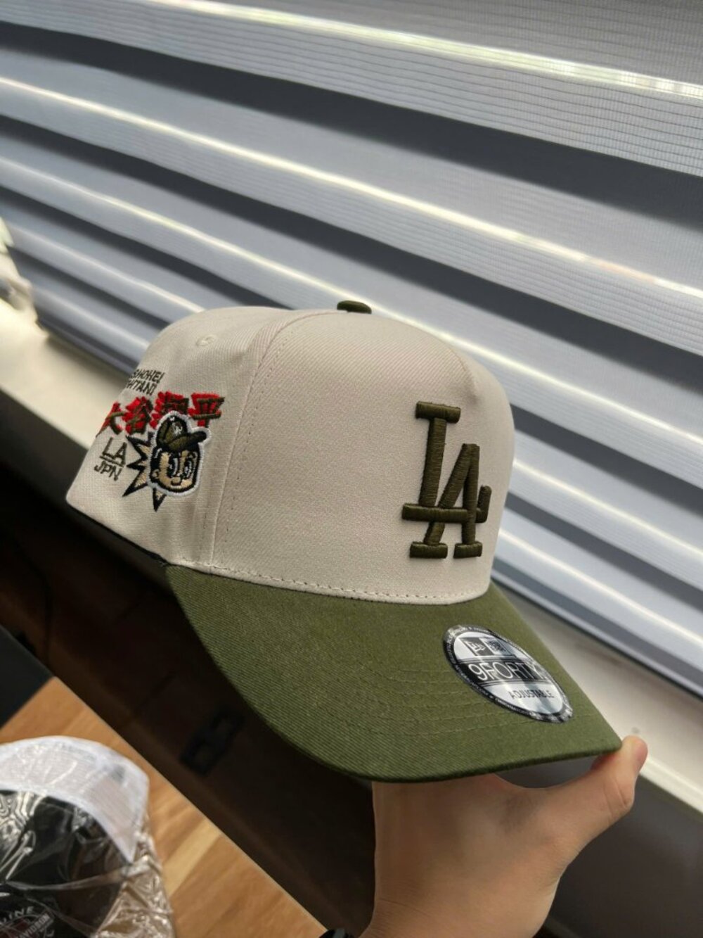 Shohei Ohtani LA Dodgers Beige Olive 9FORTY Adjustable Embroidered Hat